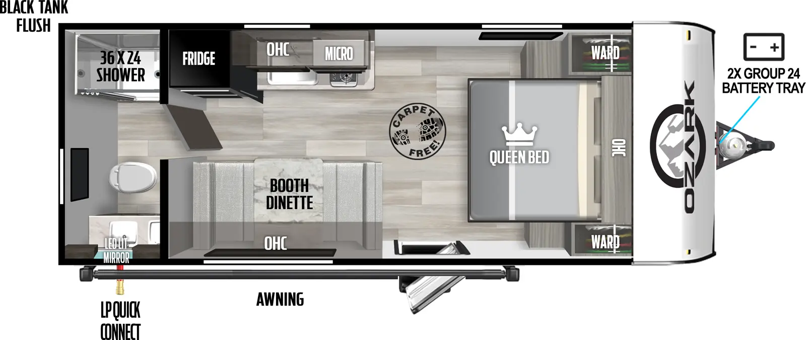 Ozark 1660FQ - DSO Floorplan